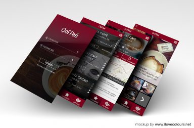 Qoffee - Free mobile coffee app mockup