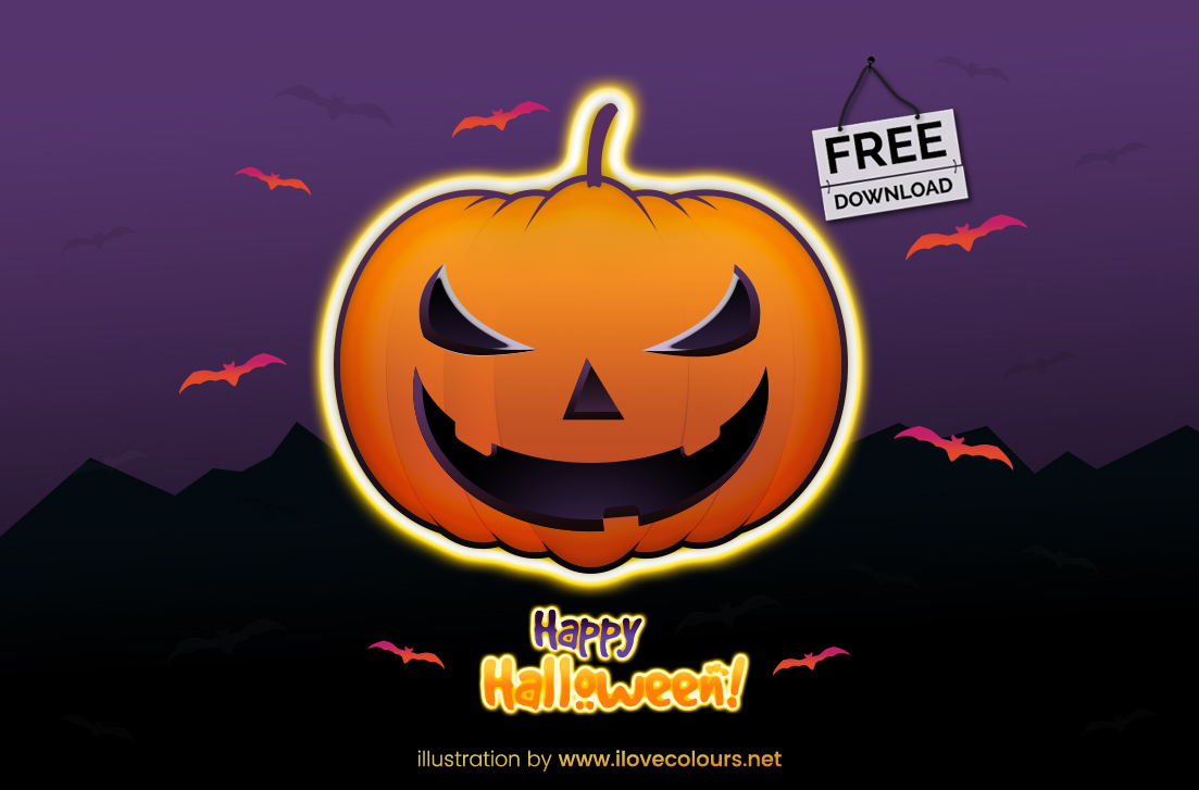 Halloween pumpkin - illustration in vector graphic - version 1 - photoshop view