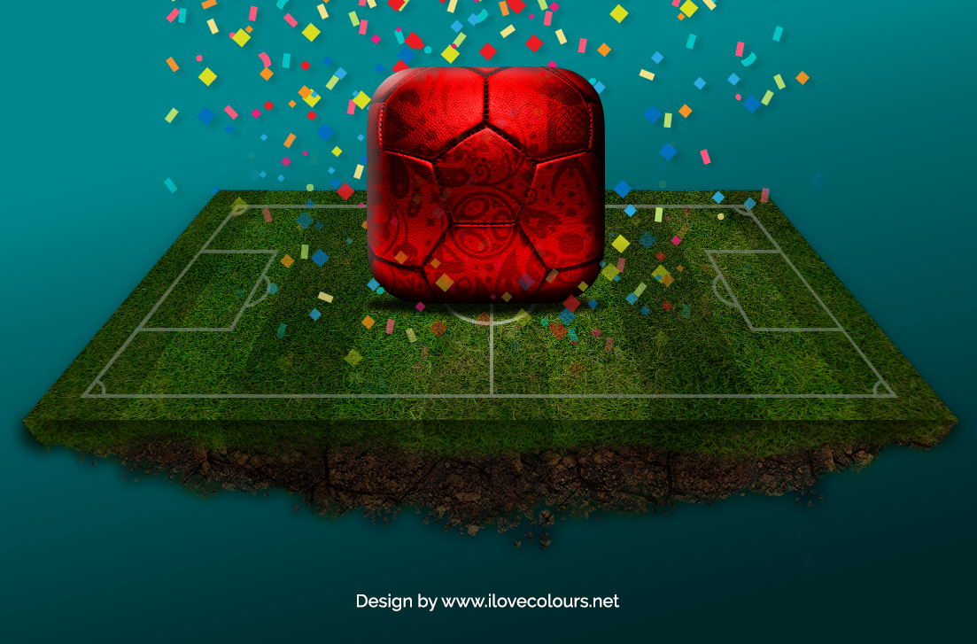 Russia 2018 World Cup icon - with confetti